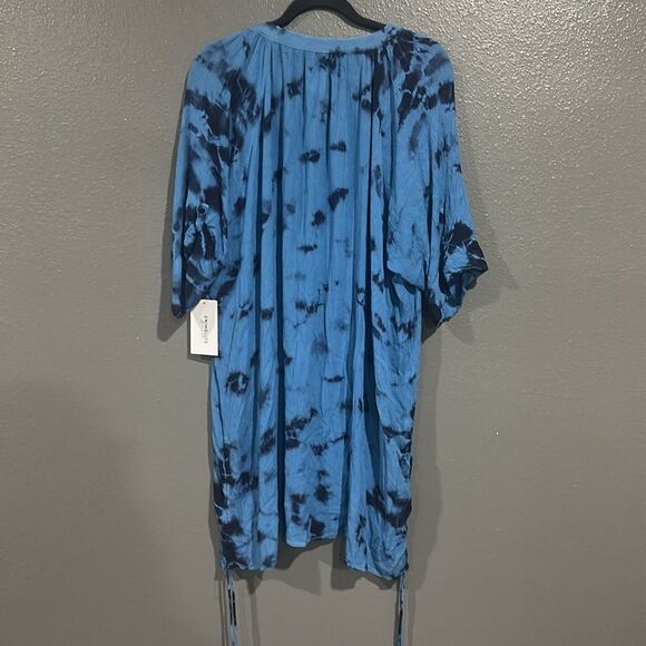 Swimsuits for All Plus Size Abigail Cover Up Tunic Blue Tie Dye 18/20 NWT - Picture 3 of 8